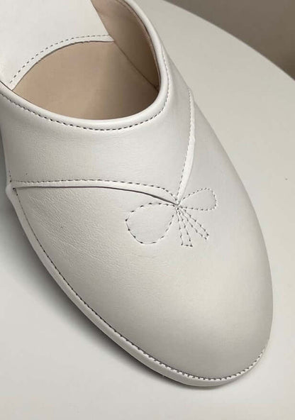 Original Milly 0003 Nappa Bianco (PelleTop) Ciabatta da camera Donna
