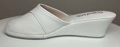 Original Milly 0003 Nappa Bianco (PelleTop) Ciabatta da camera Donna