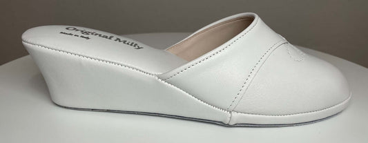 Original Milly 0003 Nappa Bianco (PelleTop) Ciabatta da camera Donna