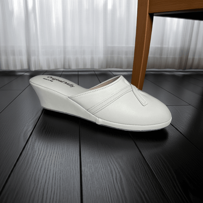 Original Milly 0002 Nappa Bianco (PelleTop) Ciabatta da camera Donna