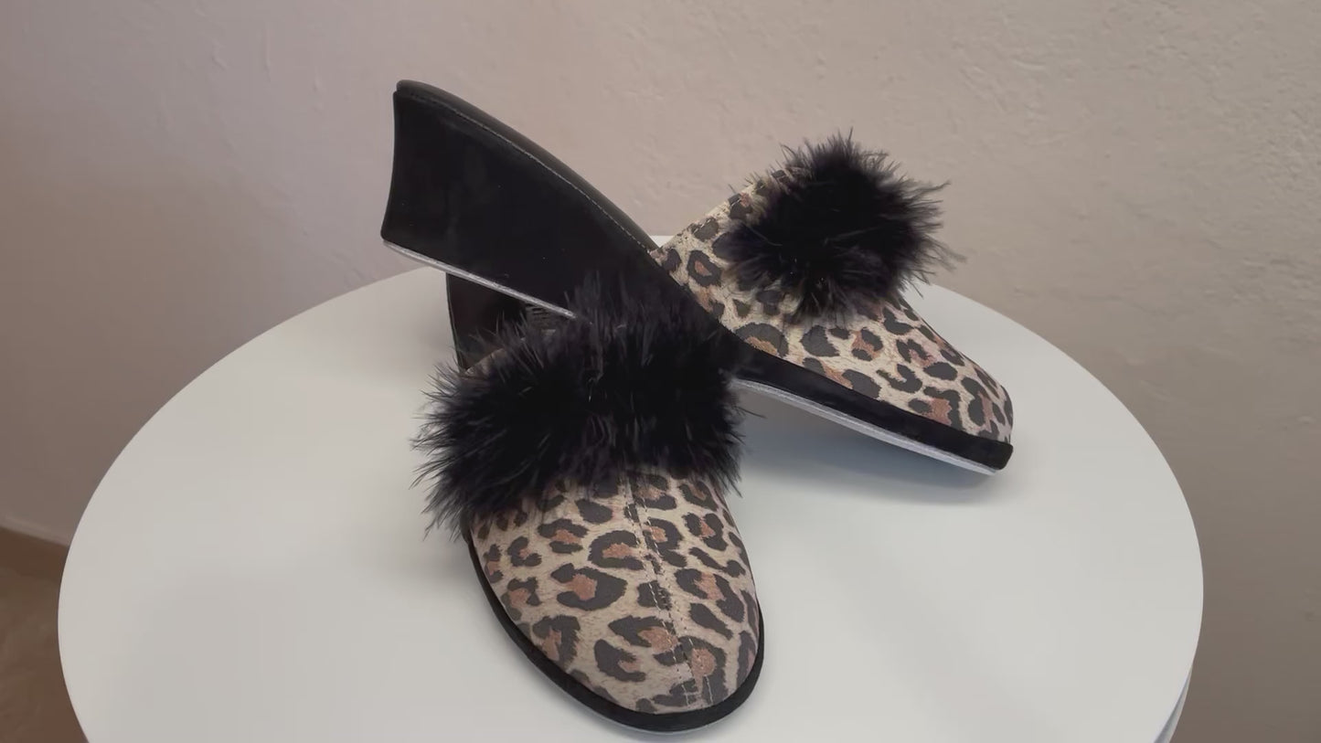 Original Milly 0300 Camoscio Leopardo(PelleTop) Ciabatta donna da camera