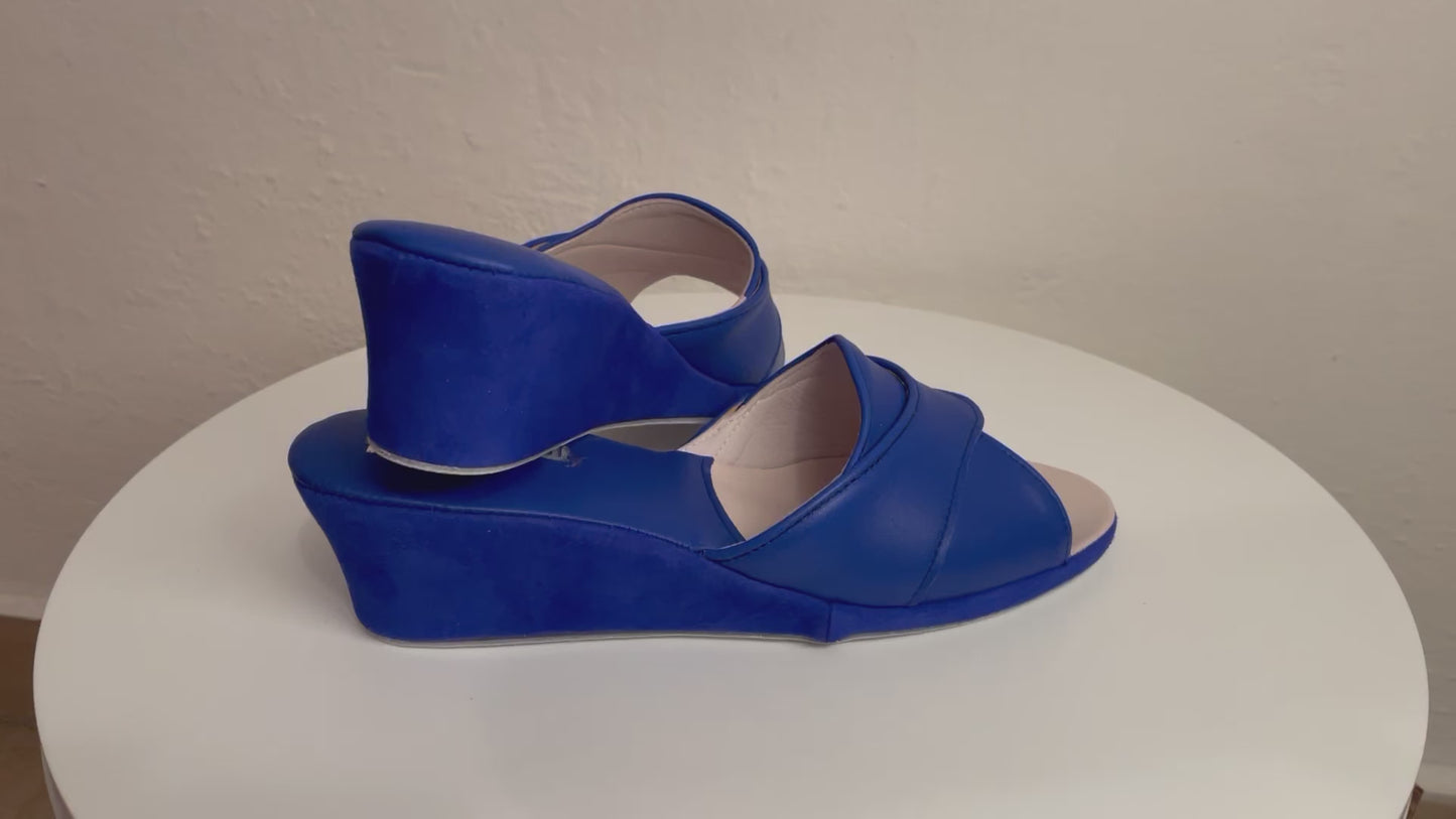 Original Milly 0403 Nappa Blu(PelleTop) Ciabatta donna da camera