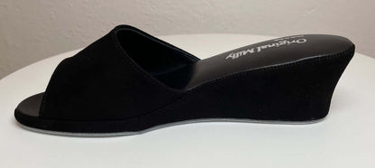 Original Milly 0103 Camoscio Nero2 (PelleTop) Ciabatta da camera Donna